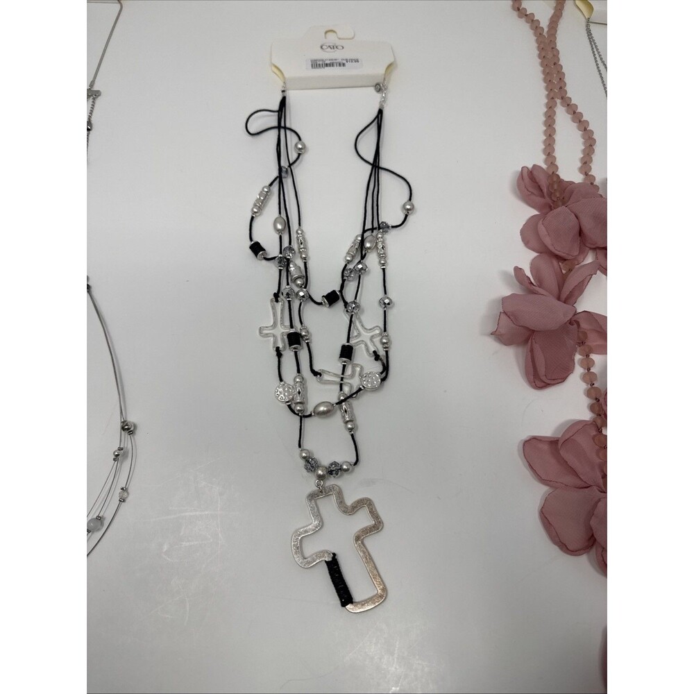 Lot Of 17 Jewelry Necklaces CATO Statement Spring Summer Costume Long Flower - Picture 8 of 16